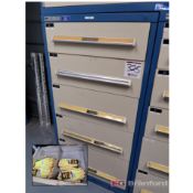 Stanley Vidmar 5-Drawer Heavy Duty Storage Bin w/ Contents to Include: DeWalt Batteries, Gloves,