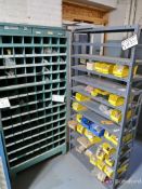 2-Door Metal Cabinet, Medium Duty Shelving Unit, Multi-Bin Small Parts Bin w/ Contents Incl Clips,