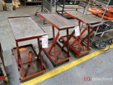 Lot of (3) Adjustable Height Castered Work Tables