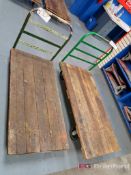 Lot of (2) Heavy Duty Wood Topped Flat Bed Carts