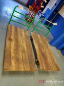 Lot of (2) Heavy Duty Wood Topped Flat Bed Carts