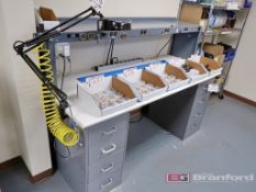 8-Drawer Workbench w/ Power Strip Shelf, ESD Mat, Magnifying Light