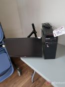 Leveno Thinkcenter Computer (Hard Drive Removed) w/ Desk Mount Monitor, Keyboard Mouse