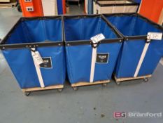 Lot of (3) Uline Model H-1807, 16-Bushell Canvas Style Castered Totes
