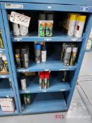 Stanley Vidmar 4-Shelf Unit w/ Contents to Include: Various Color Spray Paints