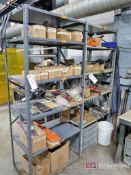 Lot of (2) Medium Duty Shelving Units w/ Contents to Include: Heat Guns, Keyboards, Chain Saw