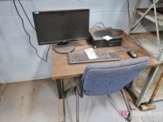 Computer Desk w/ Dell Core I7 Computer and ASUS Monitor, Keyboard, Mouse