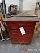11-Drawer Butcher Block Topped Heavy Duty Machinist Roll About Tool Box w/ Contents to Include: