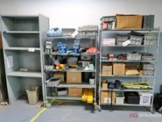 (2) Wire Metro Style Castered Racks, Heavy Duty Shelving Unit w/ Contents Incl Digital Locators &