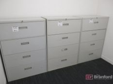 (3) 4-Drawer Horizontal File Cabinets w/ Keys