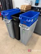 (6) Tall Thin Trash Barrels