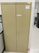 2-Door Metal Storage Cabinet w/ Contents