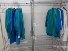 Lot of (2) Eable Wire Gown Racks, (2) Metro Style Shelf/Shoe Racks, (1) Changing Bench