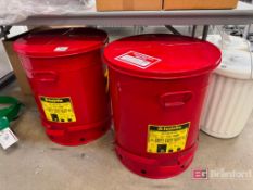 (2) Justrite Oily Waste Cans