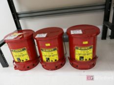 Lot of (3) Justrite Oily Waste Rag Cans