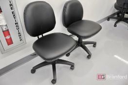 (2) Alera ALEIN4819 Swivel Based Pneumatic Black Laboratory Style Chairs