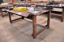 48 in. Long x 96 in. Wide x 38 in. High x 1/2 in. Thick Steel Welding Table