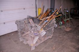 Lot - Cleanup Tools with Wire Basket