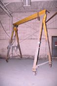 10 ft. Wide 5-Ton Capacity Portable A-Frame Gantry with Harrington 2-Ton Capacity Chain Fall Hoist