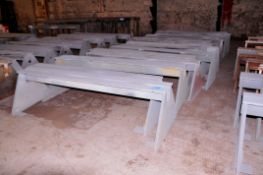 Lot - (16) 7 ft. Wide Steel Work Horses in (1) Row