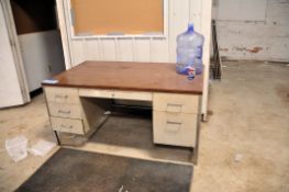 Lot - Desk, 4-Drawer File Cabinet and (2) Chairs
