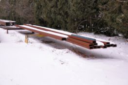 Lot - Square Tube Stock with (2) Steel Work Horses (Outside)