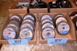Lot - Norton BlueFire 6/4-3/4 x 2 x 5/8-11 6,000-RPM Grinding Wheels in (3) Boxes