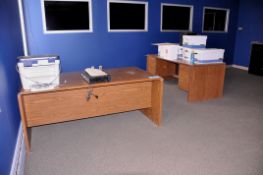 Lot - (2) Desks, (3) 3-Drawer Lateral File Cabinets, (1) 4-Drawer Lateral File Cabinet, Etc.