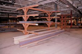 Lot - I-Beams, Bar Stock, Angle Iron and Tube Stock with (3) Stock Racks