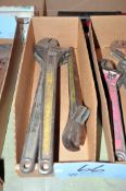 Lot - (2) 18 in. and (1) 15 in. Adjustable Wrenches in (1) Box