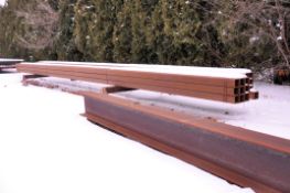 Lot - Square Tube Stock with (2) Steel Work Horses (Outside)