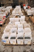 Lot - Carriage Bolts, Hex Head Bolts, Nuts and Washers on (6) Pallets in (1) Row