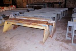 Lot - (14) 7 ft. Wide Steel Work Horses in (1) Row