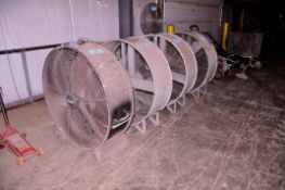 Lot - (3) Air Master and (1) Blackhawk 42 in. Drum Fans with Air Master 30 in. Pedestal Shop Fan