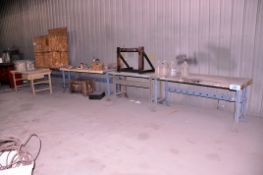 Lot - (5) Steel Benches with Supplies