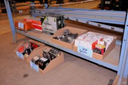 Lot - Receptacles, Circuit Breakers and Lights in (4) Boxes Under (1) Bench