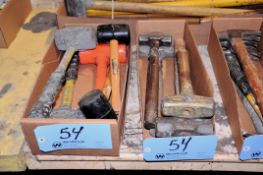 Lot - Short Handle Sledge Hammers and Rubber Mallets in (2) Boxes