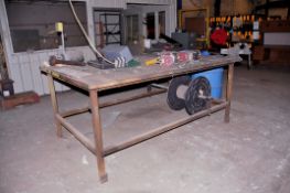 Lot - Desk, (2) Benches, Wood Table, (2) 5-Drawer File Cabinets, 4-Drawer File Cabinet, Etc.
