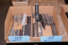 Lot - Deburrs, Drills, Drill Sleeves, Insert Boring Bar and Wheel Dresser in (2) Boxes