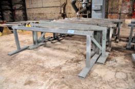 Lot - (16) 9 ft. Wide Steel Work Horses in (1) Row