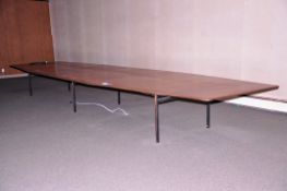 Lot - 6 ft. x 22 ft. Conference Table, Desk, Partitioning, 5-Drawer File Cabinet and (2) Chairs