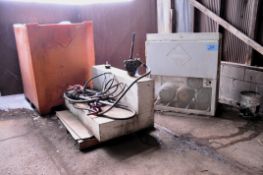 Lot - Tank Storage Cage, Fuel Tank and Fuel Cans