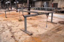 20 ft. Spreader Bar with Crane Magnet and (2) 9 ft. Wide Steel Work Horses