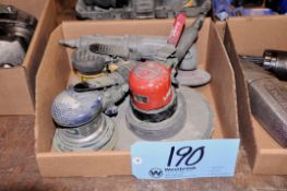 Lot - (3) Pneumatic Orbital Sanders and (1) Klutch 4-1/2 in. Pneumatic Angle Grinder in (1) Box