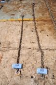 Lot - (1) 1/2 in. Link x 10 ft., (1) 3/8 in. Link x 10 ft., (1) 1/2 in. Link x 8 ft., Etc.