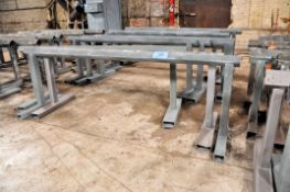 Lot - (6) 9 ft. Wide Steel Work Horses and (2) 9-1/2 ft. Wide Steel Work Horses in (1) Row