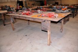 66 in. Long x 120 in. Wide x 36 in. High x 1/2 in. Thick Steel Welding Table