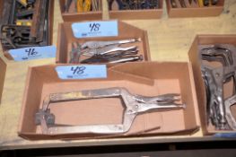 Lot - (2) 18 in. Locking C-Clamps and (4) Pairs of Locking Pliers in (2) Boxes