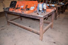 48 in. Long x 96 in. Wide x 37 in. High x 3/4 in. Thick Steel Welding Table