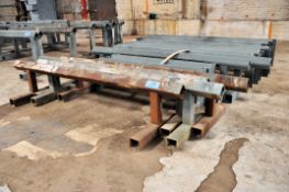 Lot - (12) 10 ft. Wide Steel Work Horses and (2) 6 ft. Wide Steel Work Horses in (1) Row